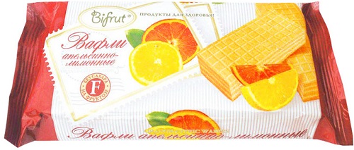 Bifrut Вафли Апельсинно-лимонные на фруктозе 100г.