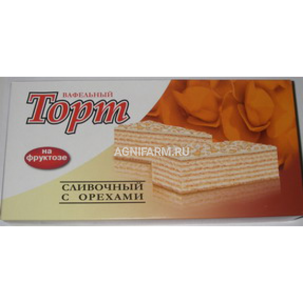 Вереск Торт вафельный  Сливочный с орехом на фруктозе 220г