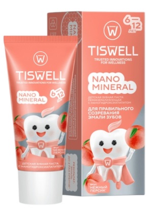 Зубная паста TISWELL С наногидроксиапатитом реминерализующая с 6лет Нежный персик 60г