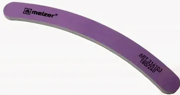 Meizer Пилка для ногтей шлифовочная 180/240 Бумеранг сиреневая арт.314103