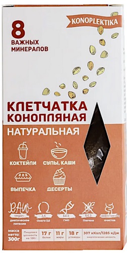 Konoplektika Клетчатка конопляная 300г коробка