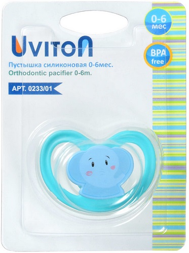 Соска-Пустышка Силиконовая с колпачком UVITON 0-6м ( 1 шт ) арт.0233/01