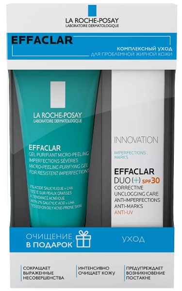 La Roche-Posay Effaclar Duo+ SPF30+ и микроотшелушивающий гель 50 мл