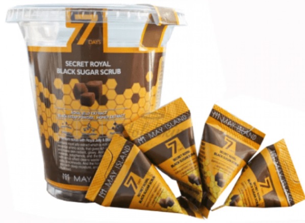 7 Days Скраб для лица Secret Royal Black Sugar Scrub 12шт*5гр (Упаковка)