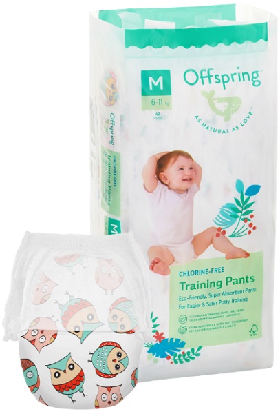 Offspring трусики подгузники для детей Совы M (6-11кг) 42 шт