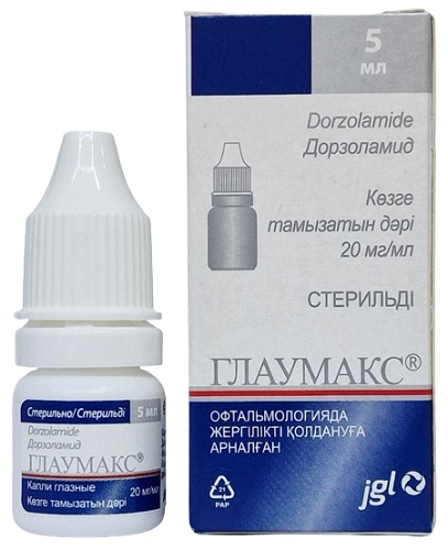 Глаумакс капли глазные 20 мг/мл 5 мл ( дорзоламид )