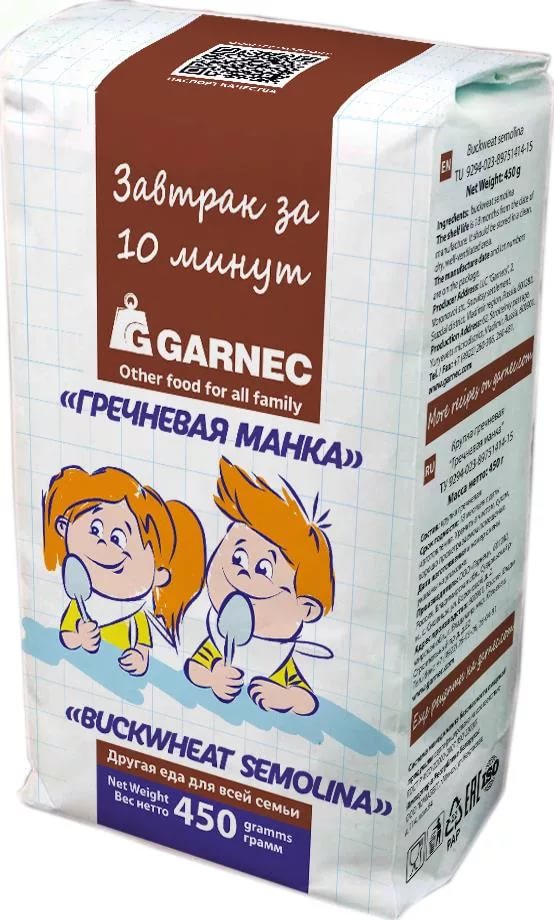 Гарнец Крупка Гречневая  манка б/гл 450г