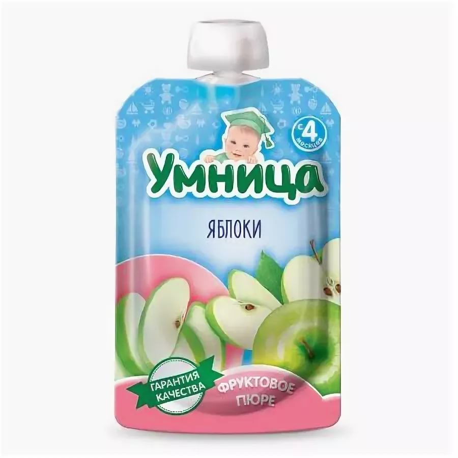Умница пюре Пюре  яблоки 100,0  с 4 мес Пауч