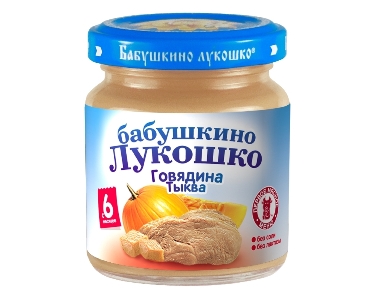 Бабушкино Лукошко Пюре говядина с тыквой 100г с 6 мес.