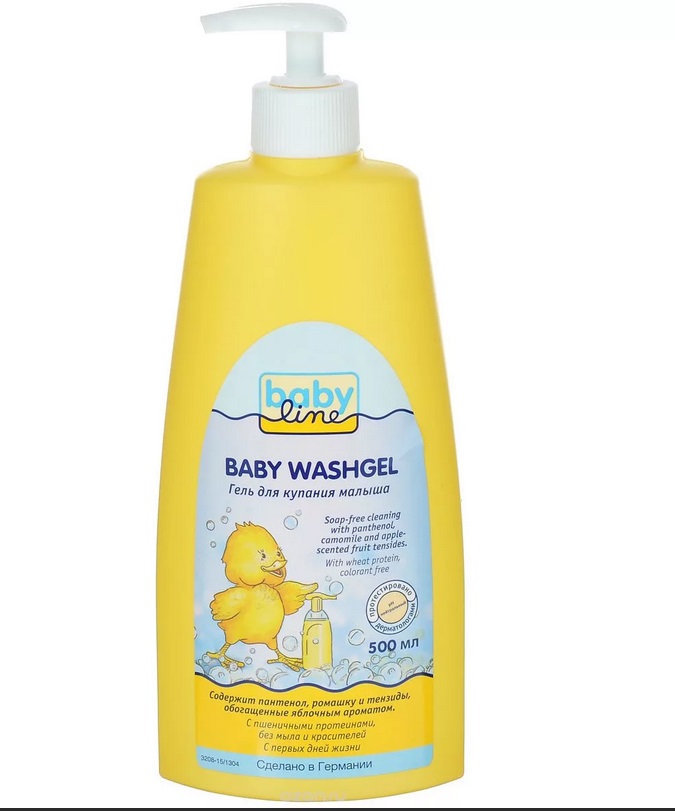 BABY LINE Гель для купания малыша с пшеничным протеином 0М+ 500мл