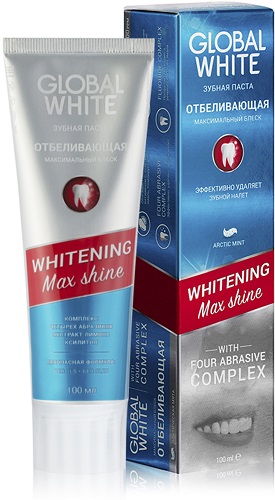 Зубная паста GLOBAL WHITE Whitening Max Shine 100мл