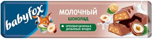 Babyfox Шоколад Молочный с ореховой начинкой 45г