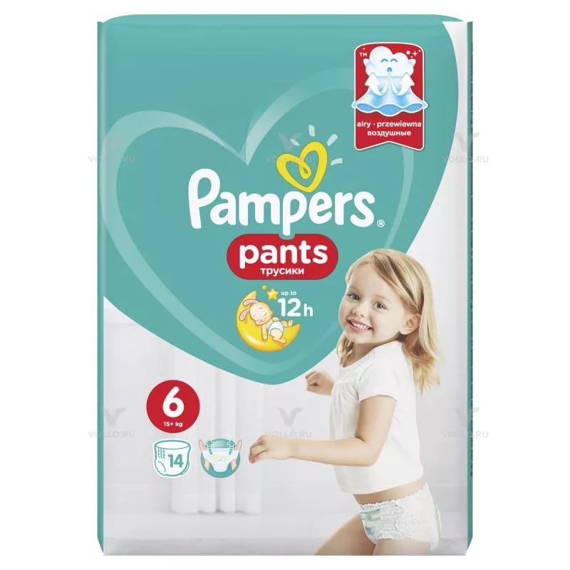 Трусики-подгузники для детей PAMPERS Pants №6 (15+кг) 14 шт
