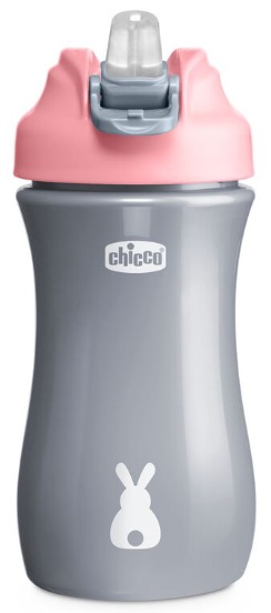 Поильник 24m+ CHICCO Pop-Up-Cup 350мл розовый