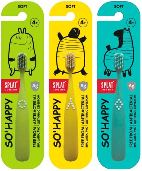 Зубная щетка SPLAT Junior 4+ Soft Детская цв.в асс.