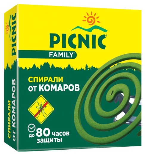 PICNIC Family спирали от комаров 10 шт Гринфилд