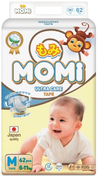 Подгузники для детей MOMI Ultra Care M62 ( 6-11 кг ) 62 шт