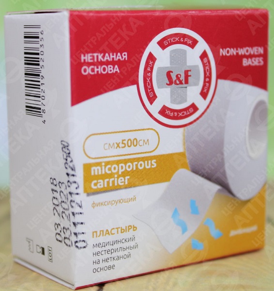 Лейкопластырь Рулонный Бумажный 1*500см S&F STICK&FIX