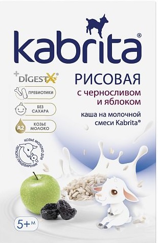 Kabrita Каша Рисовая Чернослив яблоко 180г на смеси Кабрита 5м+
