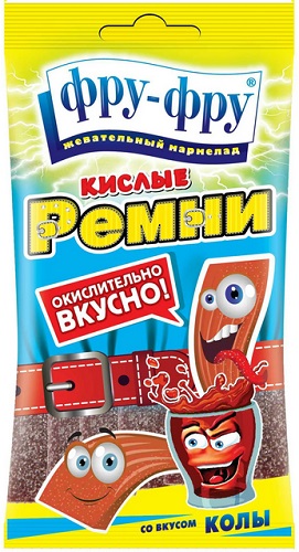 Фру- Фру Кислые ремни Мармелад жевательный 100г 