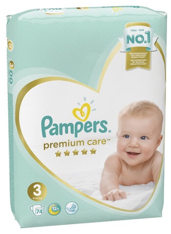 Подгузники для детей PAMPERS Premium Care №3 (6-10кг) 74шт
