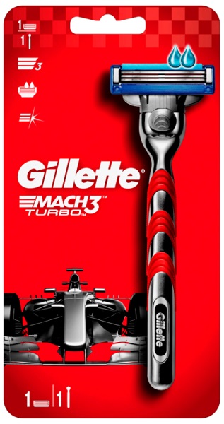 Станок бритвенный GILLETTE Mach3 Start Turbo Red (1кассета) 81707480