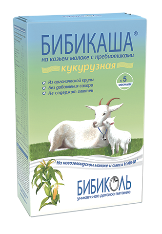 БИБИКАША Каша Кукурузная на козьем молоке 250г с пребиотиками с 5 мес.
