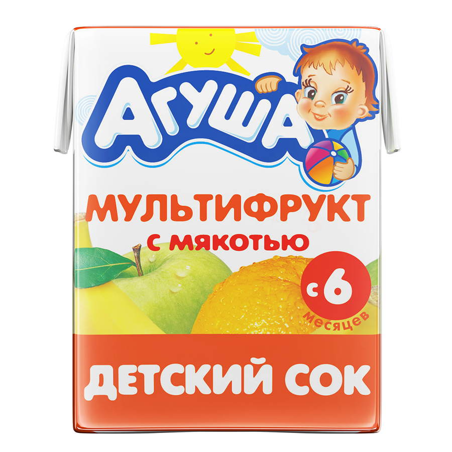 Агуша Сок Мультифрукт с мякотью 0,2л