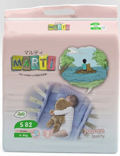 Подгузники для детей MARTI S82 ( 4-8кг ) 82шт