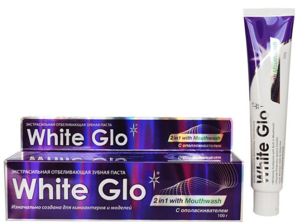 WHITE GLO зубная паста зкстрасильное отбеливание с Ополаскивателем 2в1 100 гр арт.0220