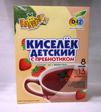 Валетек Кисель концентрат "Киселек детский с пребиотиком" 25 г - 8 шт ( клубника)