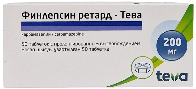 Финлепсин ретард Тева табл. 200 мг №50 ( карбамазепин ) (Упаковка)