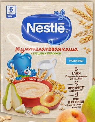 Nestle Каша молочная Мультизлаковая 200г Груша персик д/пак