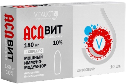 Фитосвечи АСДвит 180мг 10% №10 Vitauct  &