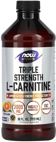 Now Sports L-Carnitine Liquid Triple Strength 3000мг 473мл Citrus  