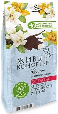 Лакомства для здоровья Суфле в шоколаде ваниль 150г без сахара