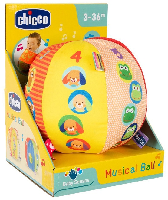 CHICCO Игрушка развивающая Музыкальный мячик 3м+
