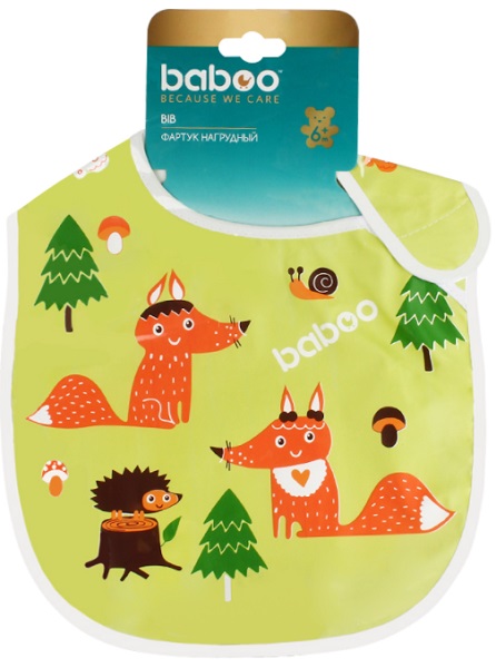 Нагрудник BABOO Фартук Love Story Fox 6м+ Желтый арт.1128363