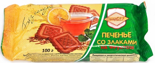 СахарOFF Печенье Сливочное со злакками на фруктозе 100г