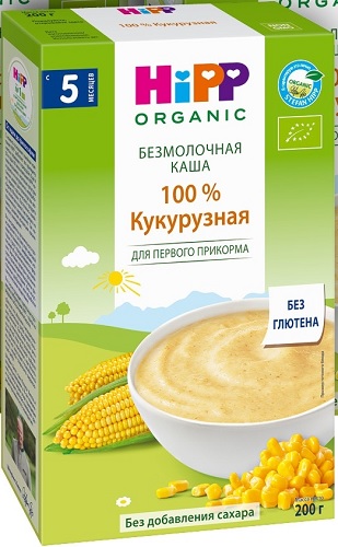 Хипп Каша безмолочная Кукурузная 200г. с 5мес. 