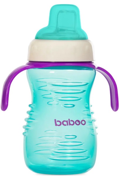 Поильник 6м+ BABOO с силиконовым носиком 260 мл зеленый
