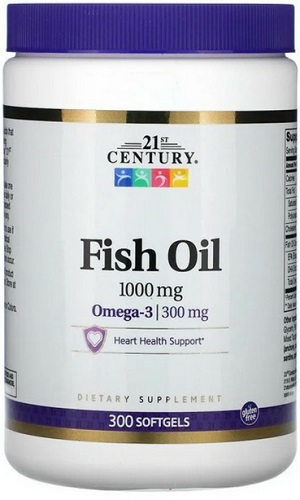 21 Century Рыбий жир 1000мг 300капс.  &