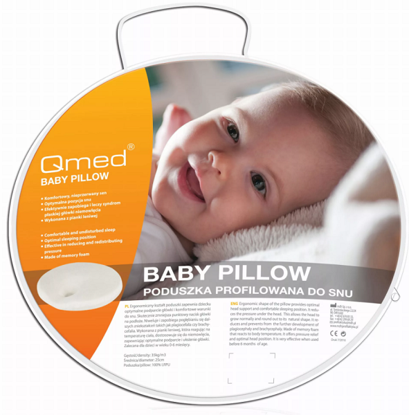 QMED подушка ортопедическая под голову BABY PILLOW