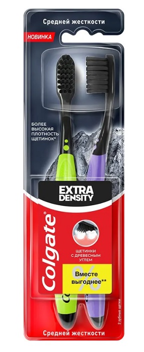 Зубная щетка COLGATE L3 Extra Density 2шт Средняя 