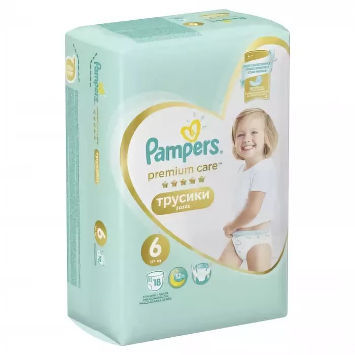 Трусики-подгузники для детей PAMPERS Premium Care №6 (15+ кг) 18шт