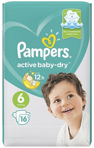 Подгузники для детей PAMPERS Active baby-dry №6 (13-18кг) 16шт