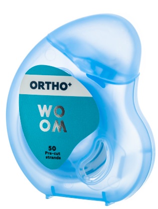 Зубная нить WOOM ORTHO+ для очищения брекетов 50 нитей
