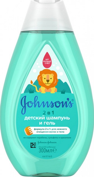 JOHNSON`S Детский шампунь и гель для мытья 2в1 Лев 300 мл 