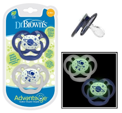 Соска-Пустышка Силиконовая DrBROWNS 6-18м ( 2 шт ) арт.PA22004 Boy ночная