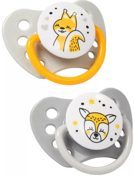 Пустышка Силиконовая симметричная (2шт) BABYONO 3м+ арт.1226/02
